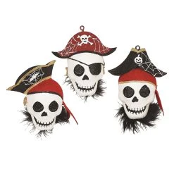 TheHolidayBarn.com Pirate Skull Ornaments
