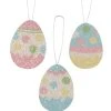 Bethany Lowe Polka Dot Egg Ornaments, Glittered Tin