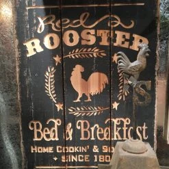 Audrey's Red Rooster Bed & Breakfast Sign, 30"