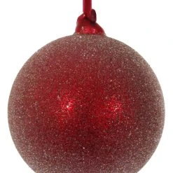 ShiShi Red Sugared Glass Ball Ornaments, 6