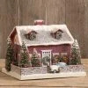 Ragon House New! Retro Christmas Cape With Car, Red