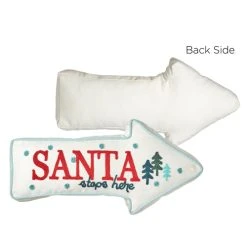 Bethany Lowe New! Santa Stops Here Arrow Shaped Pillow