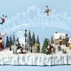 The Holiday Barn Christmas Music Boxes Santa's Village Music Box