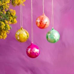 Glitterville Saturated Candy Glass Ball Ornaments New!