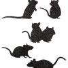 Bethany Lowe Scampering Mice Silhouettes, Glittered