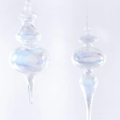 Katherine's Collection Swirl Glass Three Layer Finial Ornaments