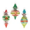 Raz New! Retro Tinsel Finial Stripe Ornaments