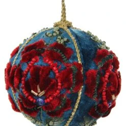 ShiShi Victorian Velvet Rose Ball Ornament