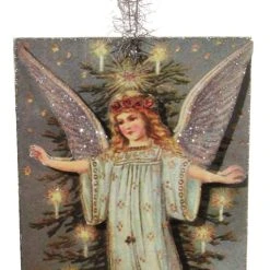 ShiShi Vintage Christmas Angel Postcard Ornament