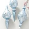 Raz Vintage Elegance Blue Finial Ornaments New!