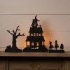 Bethany Lowe Halloween Haunted House With Trick-or-Treaters, Silhouettes