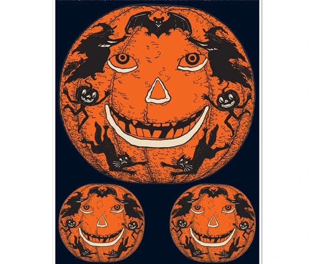 Beistle Vintage Jack-O-Lantern Peel 'N Place Decals Beistle Vintage Halloween