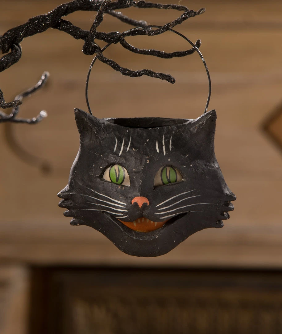 Bethany Lowe Vintage Sassy Cat Bucket, Small