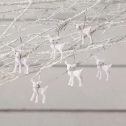 Bethany Lowe New! Mini White Deer Ornaments