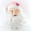 DD Sweet Winking Santa Head Wall Piece, Pink New!