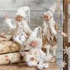 Raz Winter White Posable Elves, 16"