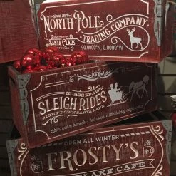 Gerson Wooden Christmas Crates, Engraved