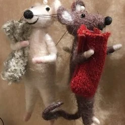 Midwest-CBK Wool Christmas Mice Ornaments